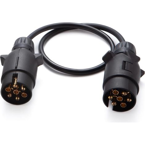 0,6M Rallonge Remorque 7 Broches, Norme ISO 1724, Prise Remorque 7 Broches Male a Male, Câble Cuivre Pur, pour Véhicules Européens Remorque Yacht 12V/24V (1/5)