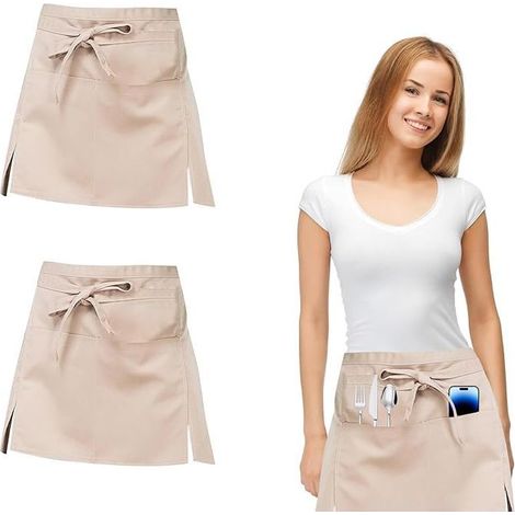 Tablier de Cuisine, Tablier Cuisine Femme avec Grandes Poches Réglable, Personnalisé Tablier de Cuisine Femme, Pour la Cuisine, le Barbecue, Cuisine Familial, Restaurant, Jardin (1/4)