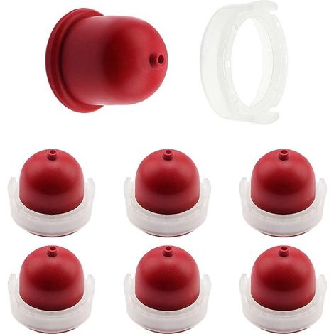 6 pezzi 694395 Pompa di aspirazione a sfera per carburatore adatta per Briggs & Stratton 496115 4180 5085 Rossa (1/5)