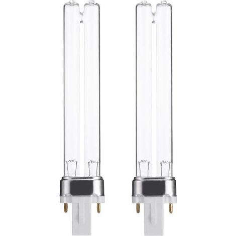 Tuserxln – Lot de 2 ampoules UV G23 9W – Purificateur germicide pour aquarium – Remplacement efficace – Stérilisation de l'eau (1/5)