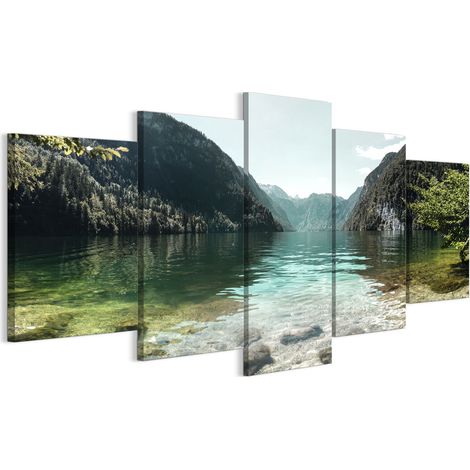 Quadro su tela italiana 100 x 50 cm pentattico - stile classico - natura Quadro su tela italiana 200 x 100 cm pentattico - stile classico - natura (1/5)