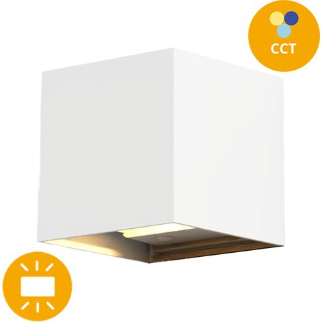 Taube Wandleuchte ip65 2x3w led cct 3000/4000/6500k l.10xw.10xh.10cm white