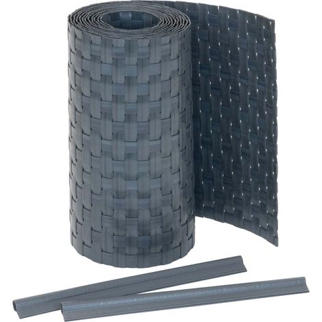 Bande brise-vue en polyéthylène 250 x 19cm – Aspect rotin – 20 clips de fixation – Résistant aux intempéries et UV – Opaque pour intimité