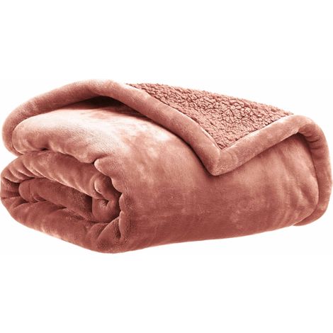 VIVARAISE - Jeté de lit Michka en polyester terracotta - 240 x 220 cm (1/3)