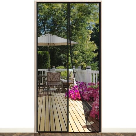 Moustiquaire Porte, 100x210cm Moustiquaire Aimantée porte Fenêtre, Rideau Moustiquaire Porte Magnétique, Aimant Puissant de Porte, Garde l'Air Frais à l’Intérieur et les Insectes à l'Extérieur-noir (1/5)
