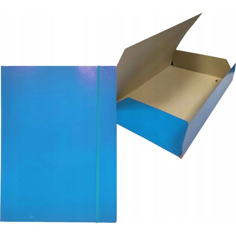 Carpeta de cartón lacado azul BANTEX tamaño A4 con banda elástica