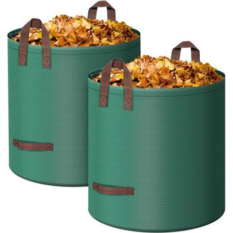Deux sacs à déchets verts - Sac à déchets verts - Sacs poubelle - Poubelle extérieure - Outils de jardin - Sacs à déchets de 200 litres (1/5)