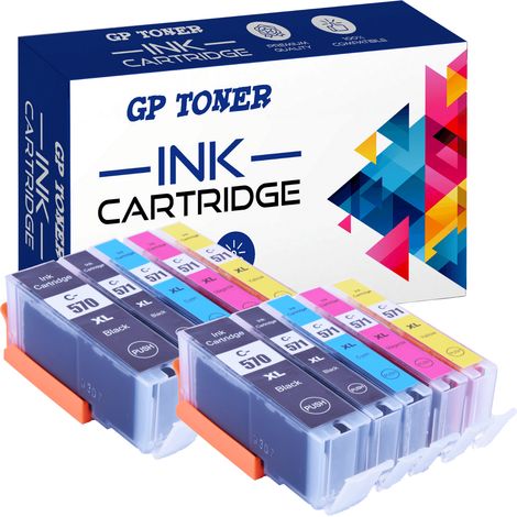 10 cartucce d'inchiostro CMYK per Canon C570XL C571XL x2 GP (1/5)
