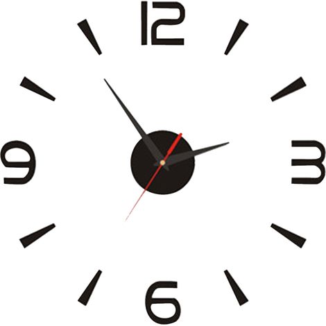 Eosnow DIY-Wanduhr, 40 cm, klein, schwarz, modern, schlicht, europäischer Stil, geräuschlos, Acryl, rahmenlos, 3D