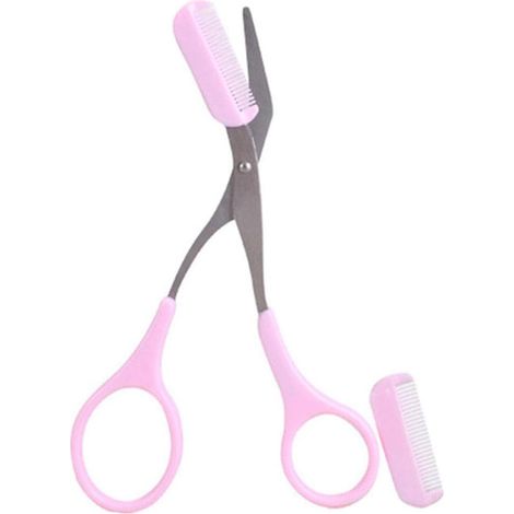 Eyebrow Scissors - Stainless Steel - With Detachable ABS Comb - For Eyebrow Trimming Facial Hair - 1 Piece