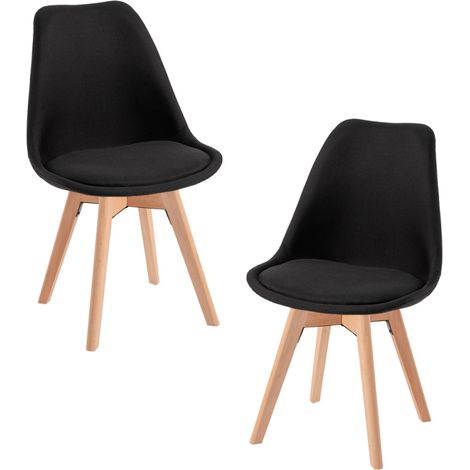 Packs Sillas Comedor - Pack 2 Sillas Synk Tela - Negro (1/5)