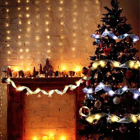Ruban lumineux LED de Noël 5 cm x 5 m, haute luminosité, double couche, feuille d'or, couleurs assorties (1/5)