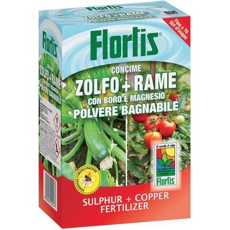 Concime Zolfo e Rame Polvere Bagnabile Flortis 250 gr