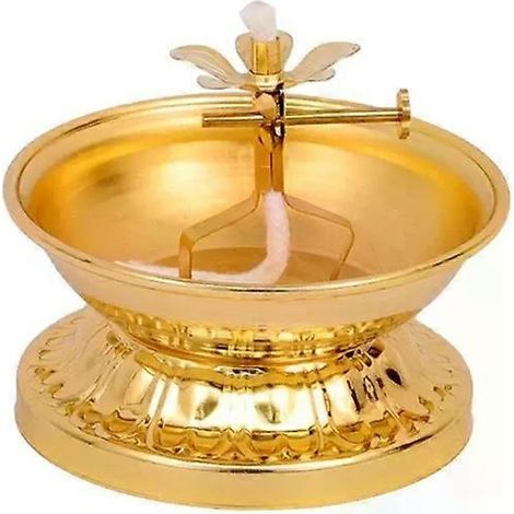 Support de lampe en alliage, coupelle pour lampe à huile, lampe à huile de cuisson, lampe à beurre, lampes domestiques à combustion continue, articles bouddhistes pour bureaux (1/5)