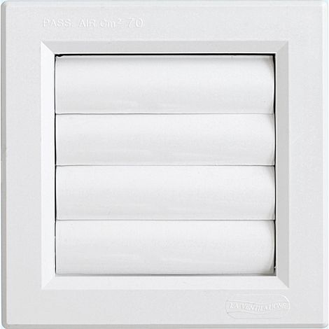 First Plast – Grille aération VMC 140 x 140 mm – Sortie d'air à volets mobiles – Passage d'air 85cm² – Pour encastrement dans mur