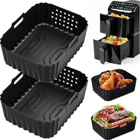 Heißluftfritteuse Silikonform 2 Stück für Dual Basket 10L, BPA-frei, wiederverwendbar (1/5)