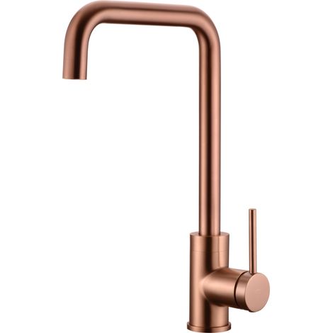 Rubinetto da cucina monocomando  Modello LOIRA  Colore oro rosa  Finitura oro rosa spazzolato  [IMEX®]