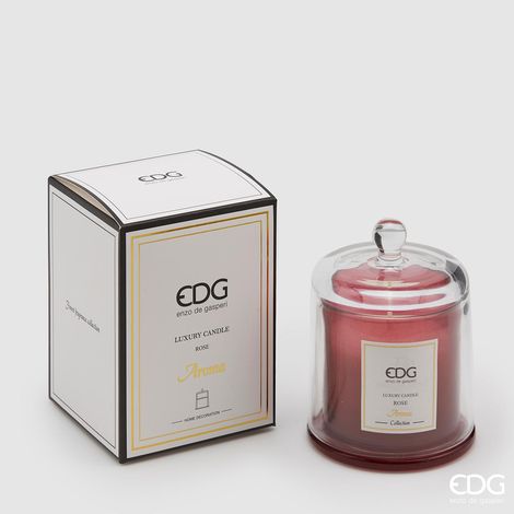 EDG Enzo De Gasperi Candela con Cupola e Scatola Regalo H 12 Cm D 9 Cm Rose