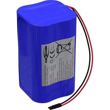 Ansmann 2S2P Pack de piles rechargeables 4x 18650 avec câble Li-Ion 7.2 V 7000 mAh Y132153