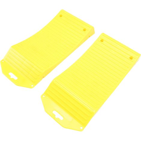 1 paire de rampes de protection pour pneus de roue, coussinets antidérapants, durabilité toutes saisons, HDPE pour voitures de sport, SUV, camping-cars, remorques, camions, camping-cars, jaune, grand (1/5)