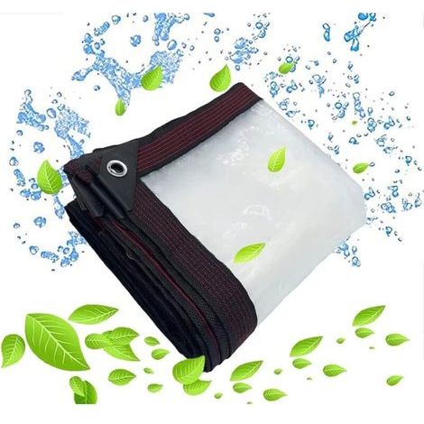 Bâche de protection transparente 2 x 2 m – Imperméable 100% – Œillets en aluminium – Résistante à la déchirure et à la moisissure (1/5)