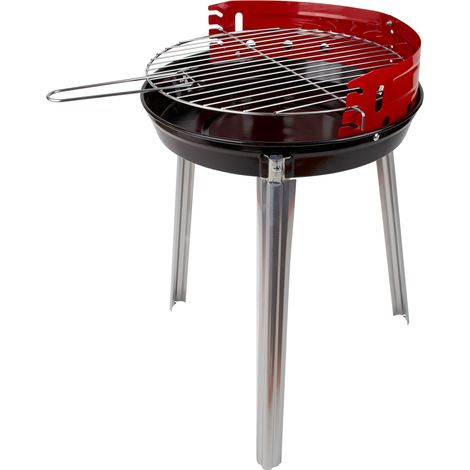 Holzkohle Rundgrill Standgrill Dreibein Grill Barbecue BBQ Lyon Ø 34 cm rot (1/3)