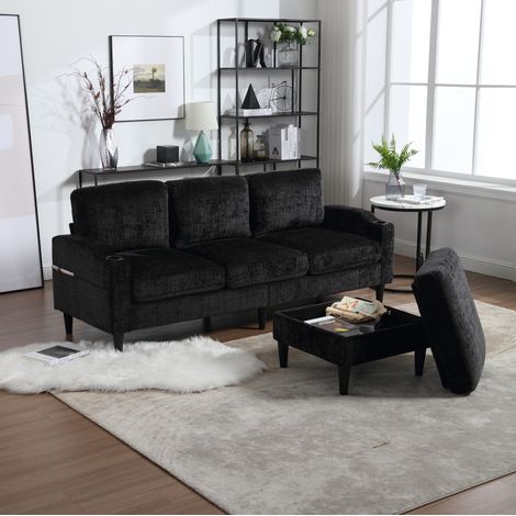 Sofa mit Stauraum 4-Sitzer mit Hocker 196,5 cm Chenille OKMYHOME (1/5)