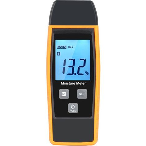 Feuchtigkeitsmesser, großes LCD-Digital-Holzfeuchtemessgerät, 0–80 % Zementmörtel-Feuchtigkeitstester, tragbarer Holzfeuchtedetektor, Hintergrundbeleuchtung. Schützen Sie Ihre Arbeitsfläche