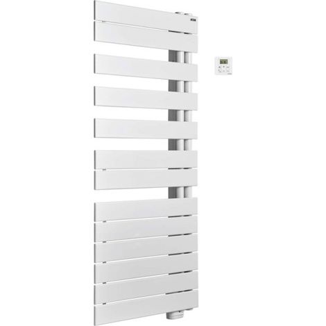 Acova – Sèche-serviette électrique 750W – Design asymétrique à droite – Tubes plats en acier – Régulation radio fréquence – 50 coloris disponibles (1/5)