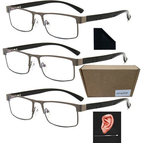 Pack de 3 verres à glace et métal pour hommes rectangulaires verre à verre 2.5 (1/5)