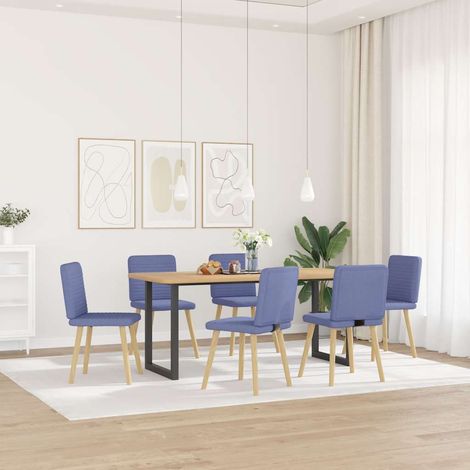 Maison Exclusive - Esszimmerstühle 6 Stk. Jeansblau Stoff
