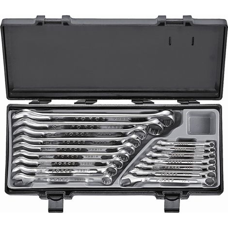 Coffret de 16 clés mixtes 6-24 mm – Acier chrome vanadium – Forgées à froid – Qualité professionnelle – Pour usage intensif – Force (1/2)