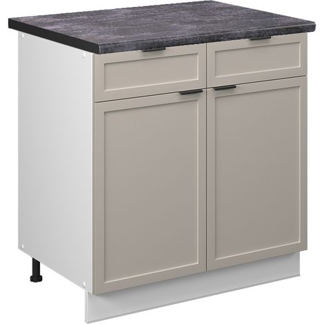 Mobiletto base per cucina Fame-Line, GrigioBeige, 80 cm , PL Antracite, Vicco
