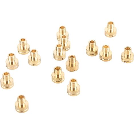Kit getto principale carburatore da 15 pezzi, 88-150, in metallo resistente, per Mikuni N100 604, VM22, VM24, VM26, VM30 (1/4)