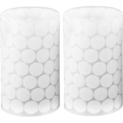 1000 Pièces, 500 Paires Pastilles Scratch Autocollantes Rondes, Pièces Scratch Autocollant Rond 15 mm, Blanc, avec Crochets et Boucles, Double Face pour Bricolage, Artisanat, Papier, Tapis, Nappes