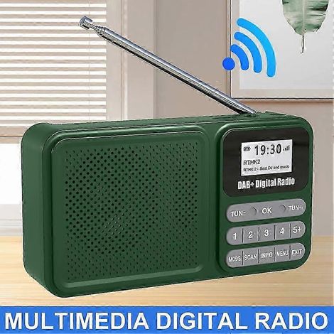 Compatible avec la radio numérique portable DAB+, la radio FM Bluetooth à énergie solaire, prend en charge la lecture de clés USB/cartes TF/MP3 et dispose d'un haut-parleur et d'un écran LCD. (1/5)