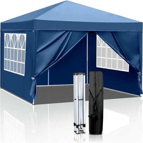 Faltpavillon 3x3m Blau, Wasserdicht, UV-Schutz 50+, 4 Seitenteile (1/5)
