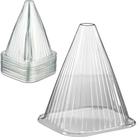 Cloche à Salade, Lot de 80, PVC, Protection Contre Le Gel et Les escargots, HLP : 22 x 19 x 19 cm, Transparente (1/5)