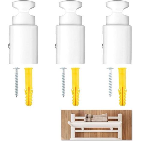 3 Pièces Fixation Seche Serviette, Attache Sèche Serviette Universelle en ABS, pour Radiateurs Sèche-Serviettes avec Radiateurs Droits et Courbes (1/5)