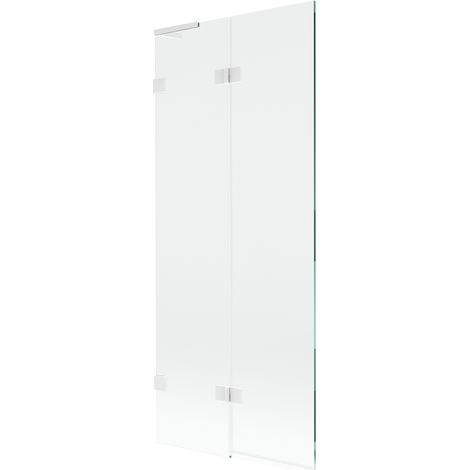 Mexen Lunar L paroi de baignoire 2 volets à gauche 80 x 150 cm, transparent, blanc - 897L-080-100-20-00-L (1/5)