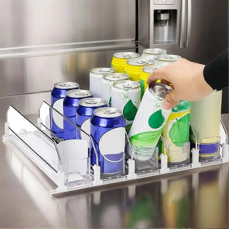 Distributeur automatique de boissons avec distributeur de canettes coulissant et support pour bouteilles de bière/boissons, adapté aux réfrigérateurs. (1/5)