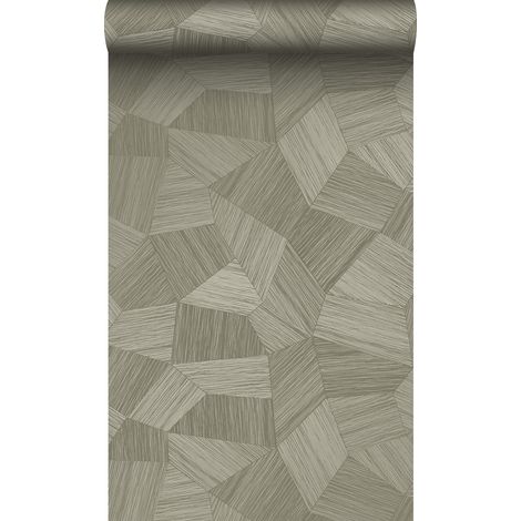 papier peint graphique 3D gris kaki - Origin Wallcoverings (1/5)
