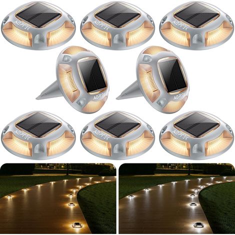 8PCS Lampe Solaire Extérieure avec Piquets de Terre, 2 en 1 Spot Solaire Exterieur étanche IP68 Luminaire Jardin Au Sol avec 2 Modes d'éclairage pour Jardin, Cour, Escaliers, Pelouse (1/5)