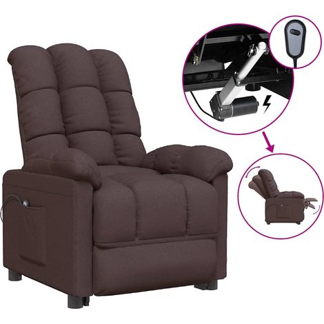 Maison Exclusive - Relaxsessel Elektrisch Dunkelbraun Stoff (1/5)