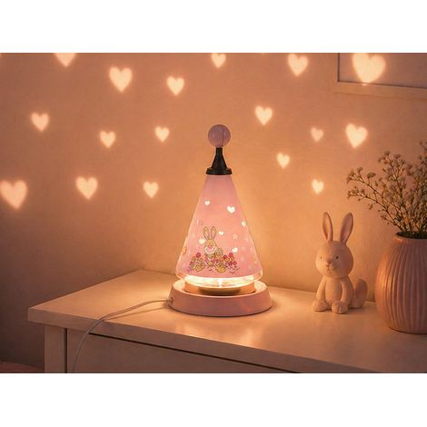 Tischlampe Kinderzimmer Carrousel projiziert süsse Herzen ins Kinderzimmer