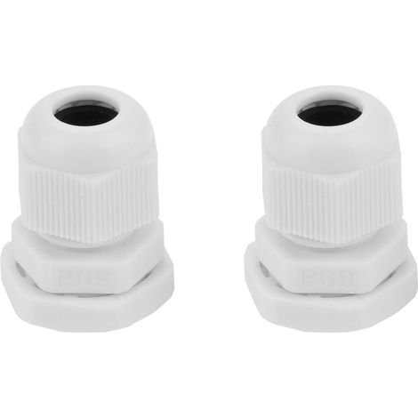 10 Stück/Set IP68 wasserdichte weiße Kabelverschraubungen aus Nylon-Kunststoff (PG9) (1/5)