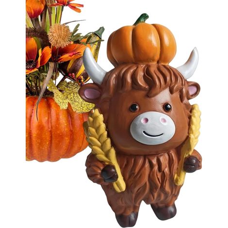 Kuh Resin Figur Kunstharz Herbst Thanksgiving