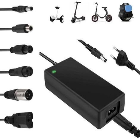 Universell 42V 2A 84W Laddare med 6 Adaptertips – för Elscooter, Hoverboard, Balanscykel, Elcykel (1/5)