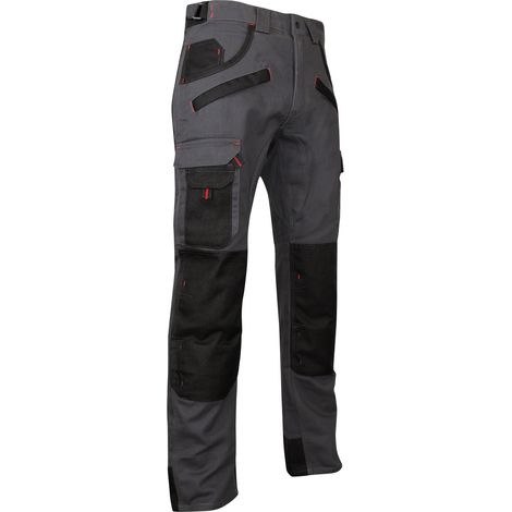 Pantalon de travail multipoches à genouillères Gris/Noir - 1261 ARGILE - LMA - taille 62
