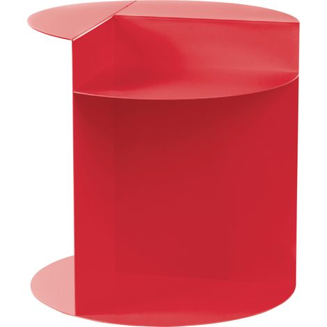 Mesa auxiliar de metal redonda con estante rojo Taggart (1/5)
